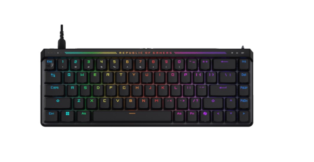 ASUS ROG Falchion Ace HFX 65% Compact Analog Gaming Keyboard with Adjustable Magnetic Switches, Interactive Touch Panel & Dual USB-C Ports