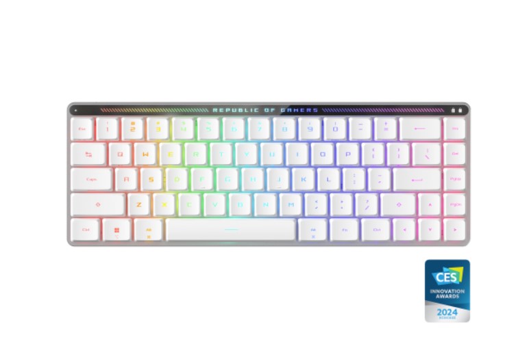 ASUS ROG Falchion RX Red Low Profile Wireless Gaming Keyboard – 65% Compact, Tri-mode, RX Optical Switches