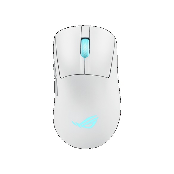 ASUS ROG Keris II Origin Moonlight White Gaming Mouse | 42000 DPI, 8000Hz Wireless, Tri-Mode USB/Bluetooth/RF, RGB Lighting