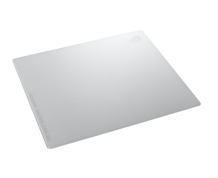 ASUS ROG Moonstone Ace L Large Tempered Glass Gaming Mouse Pad 500x400mm White with Anti-Slip Silicone Base
