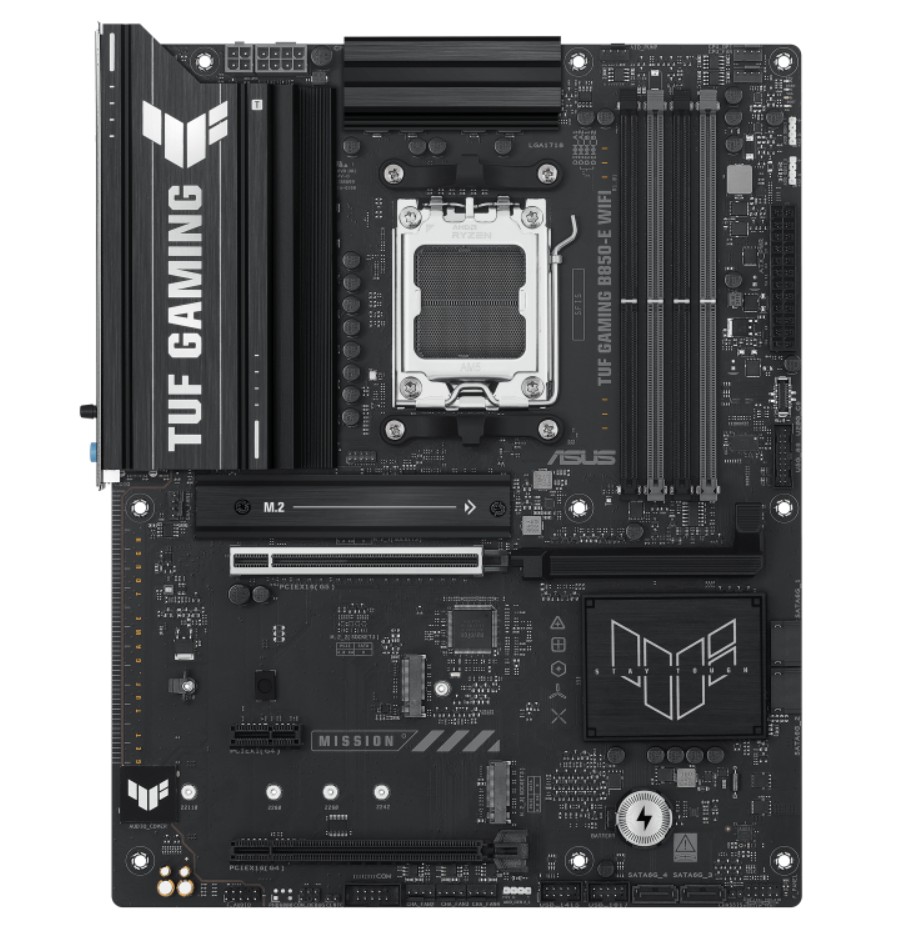 ASUS TUF GAMING B850-E WIFI AMD AM5 ATX Motherboard with DDR5 256GB, PCIe 5.0 x16, Triple M.2, Wi-Fi 6E & Realtek 2.5Gb Ethernet