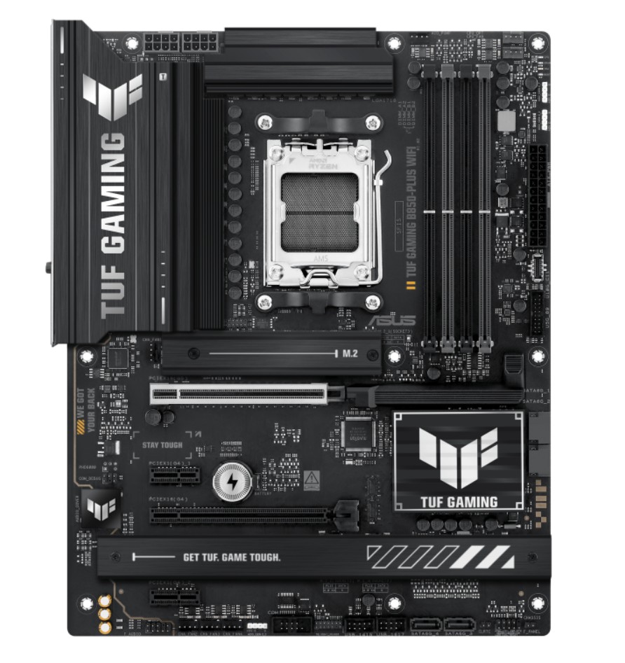 ASUS TUF GAMING B850-PLUS WIFI AM5 ATX Motherboard with DDR5 192GB, PCIe 5.0, Wi-Fi 7 & Realtek 2.5Gb Ethernet