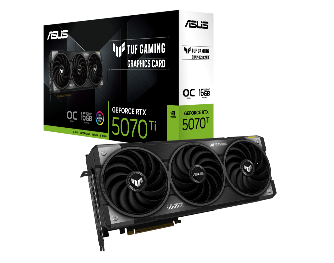 ASUS TUF Gaming GeForce RTX 5070 Ti 16GB GDDR7 PCIe 5.0 OC Edition Graphics Card with 2588MHz Boost Clock and Triple Axial-Tech Cooling