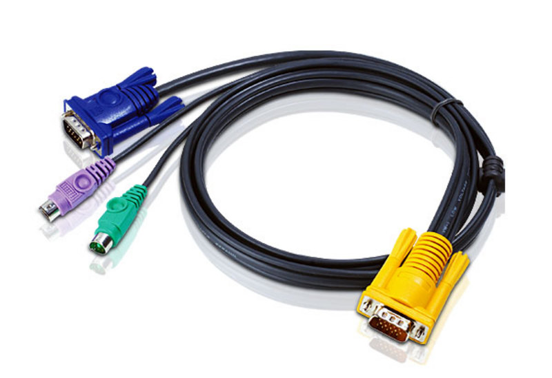 ATEN 3m PS/2 KVM Cable with VGA & 3-in-1 SPHD Connector for CS7xE, CS13xx, CS17xxA/i, CL5xxx, CL10xx, KL91xx, KN91xx Series