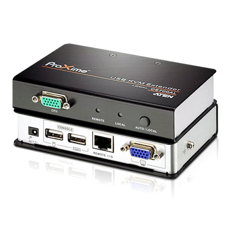 ATEN CE700A USB VGA Cat 5 KVM Extender Kit with Local Access, 1920x1200@60Hz up to 30m, 1280x1024@60Hz up to 150m, Built-In ESD & Surge Protection