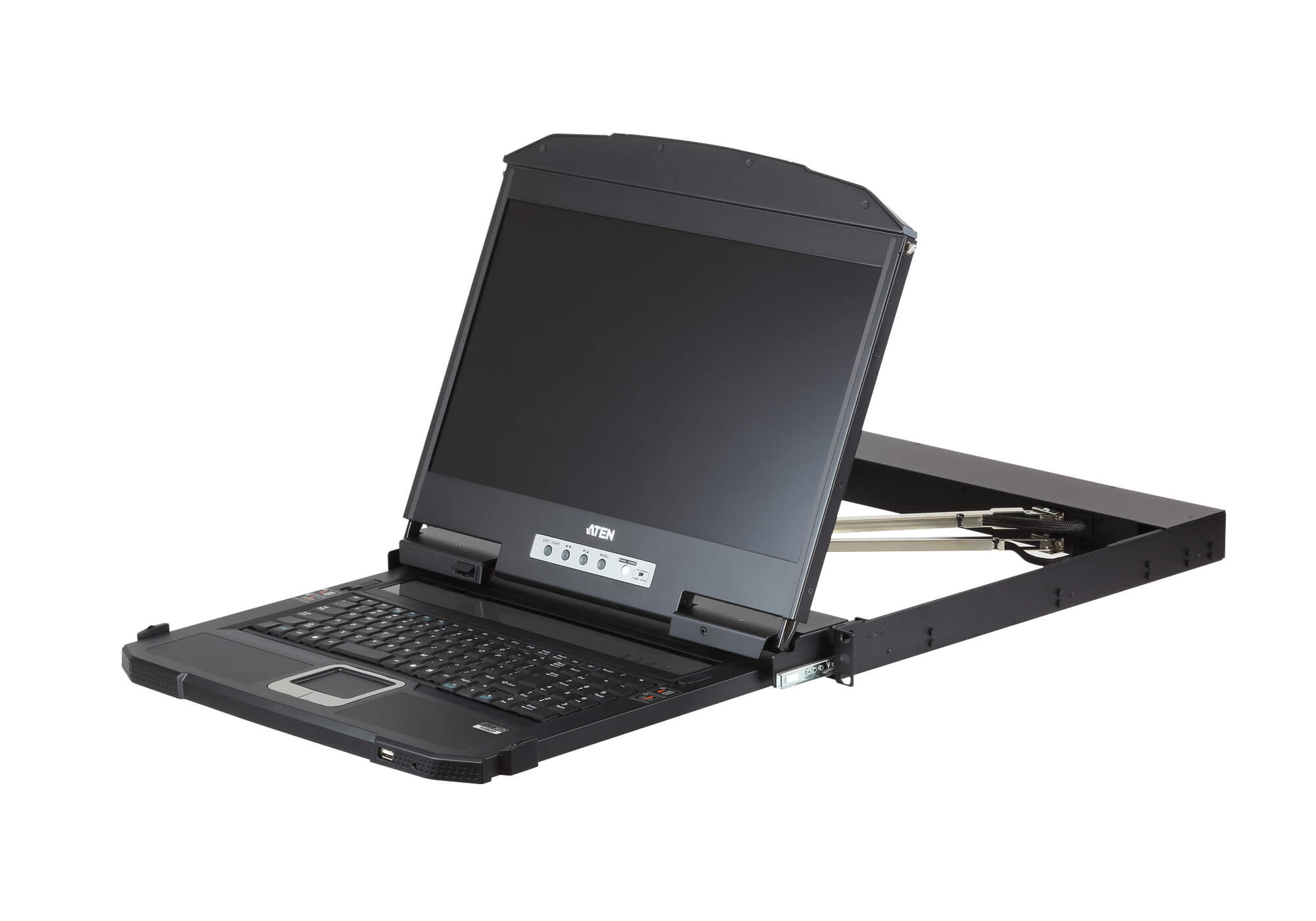 ATEN CL3800NW Ultra Short Depth Dual Rail 18.5" Full HD LED-backlit LCD Console with HDMI, DVI, VGA & USB KVM Switch