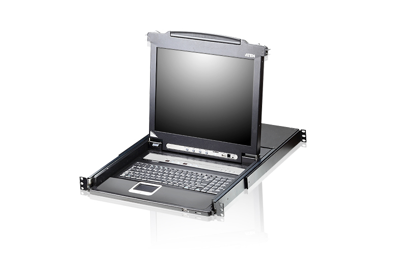 ATEN CL5708M 8-Port VGA PS/2-USB Rackmount LCD KVM Switch with 17" 1280x1024@75Hz Display & LED Illumination