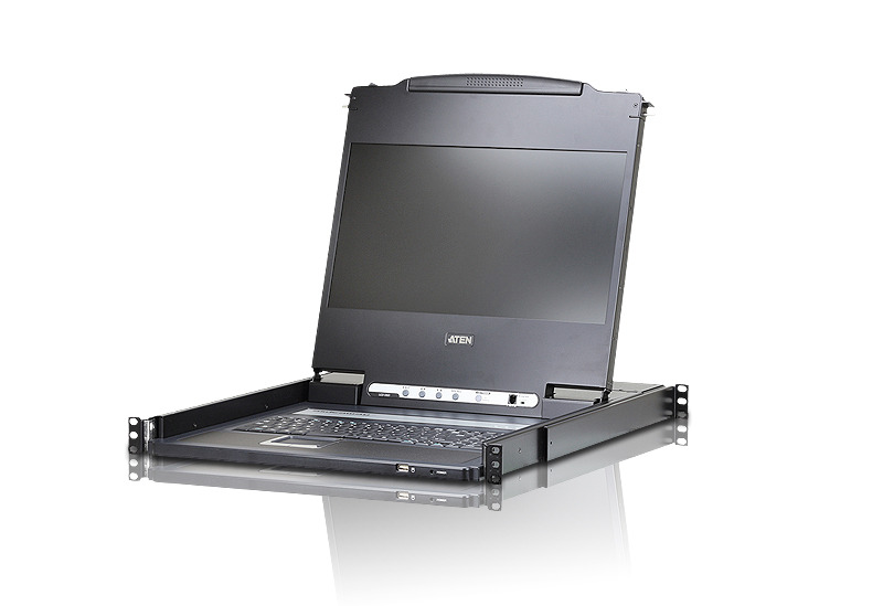ATEN CL6700MW 17.3" Full HD Rackmount LCD KVM Console - VGA, HDMI, DVI Support, LED Keyboard Illumination, USB & Audio Ports