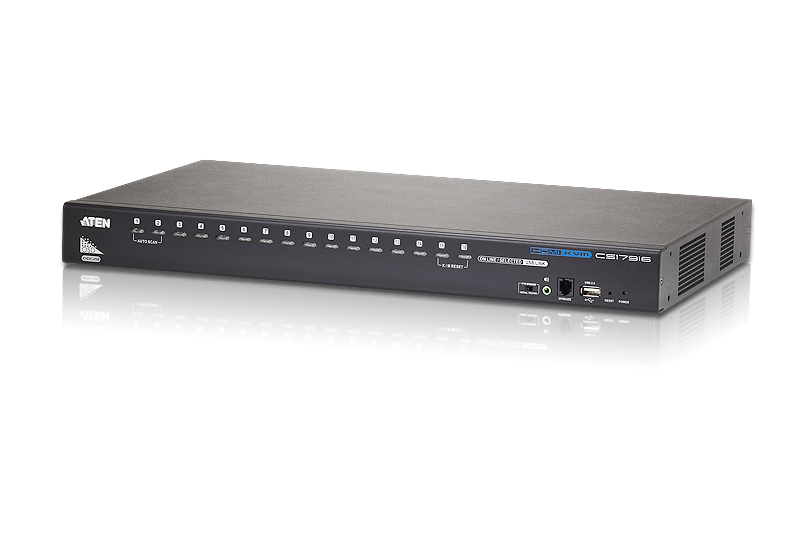 ATEN CS17916 16-Port USB HDMI KVM Switch with Audio, Multi-Display & Cascading Support, Includes 2 Custom KVM Cables