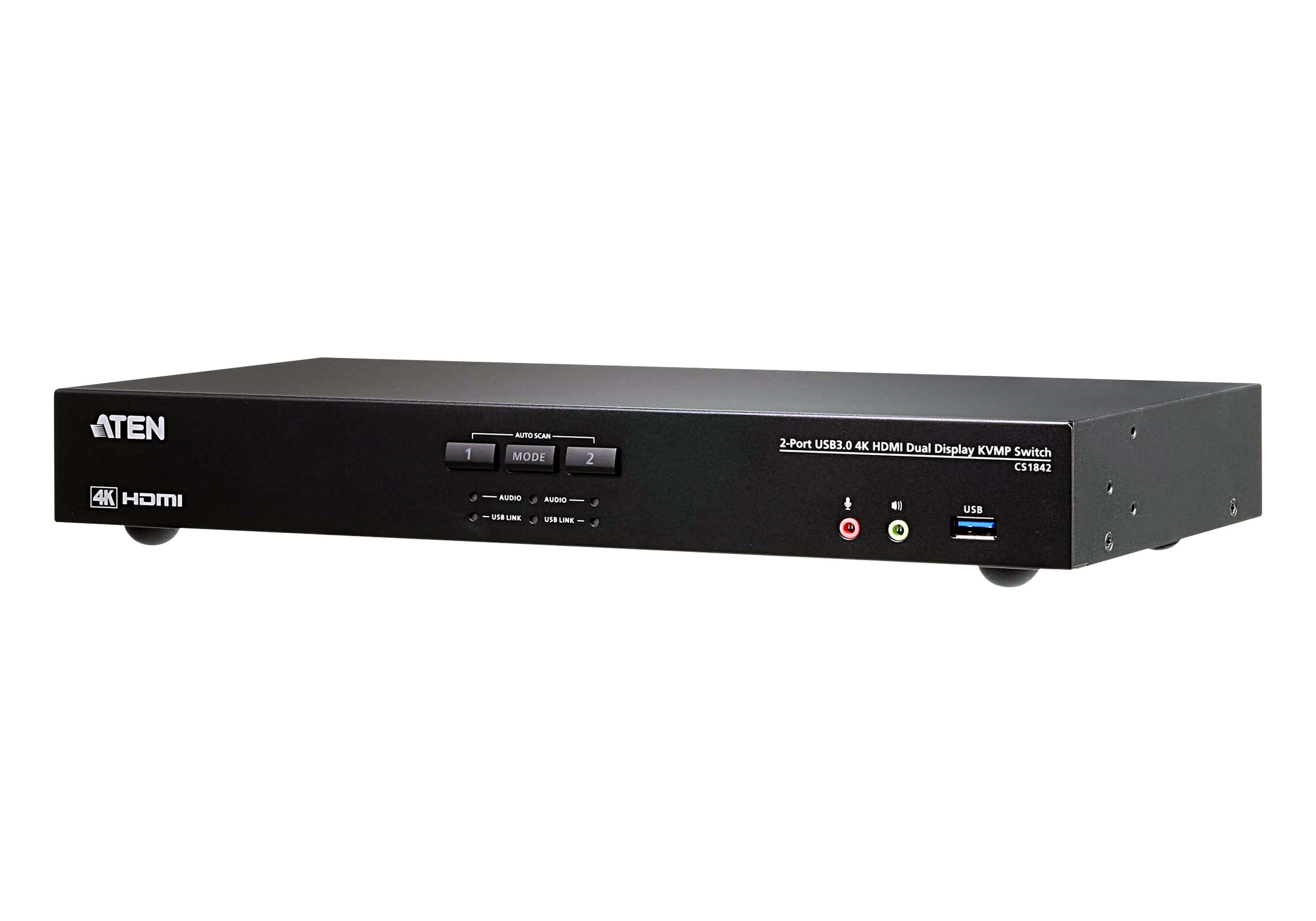 ATEN CS1842 2-Port Dual Display 4K HDMI KVMP™ Switch with USB 3.1 Hub & Audio Support