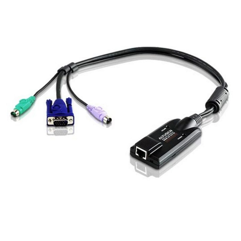 ATEN KA7120 PS/2 VGA KVM Adapter Cable with RJ45 to VGA & PS/2 for KH, KL, KM, KN Series - Supports 1920x1200 Resolution