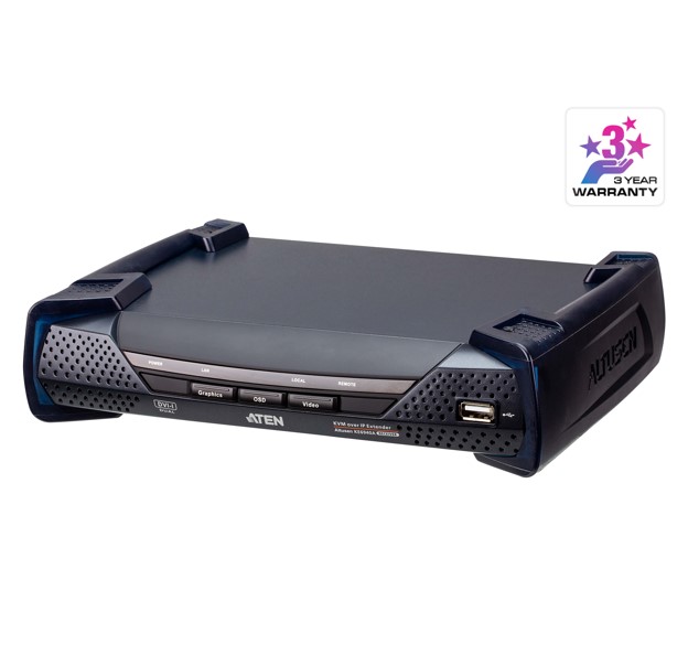 ATEN KE6940AR DVI-I Dual Display KVM over IP Receiver with SFP Fiber Optic 1Gbps Network Support, 1920x1200 Resolution, Dual Power & Network Failover