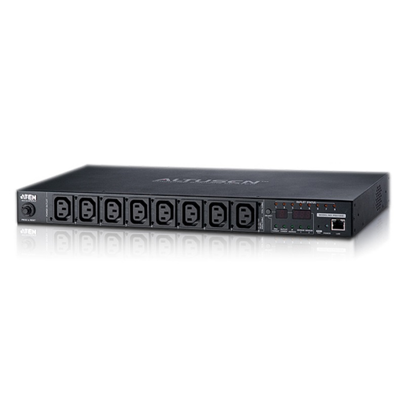 ATEN PE6108 8-Port 1U 10A Metered & Switched Smart PDU with IEC C13 Outlets, Remote Control & Real-Time Power Monitoring