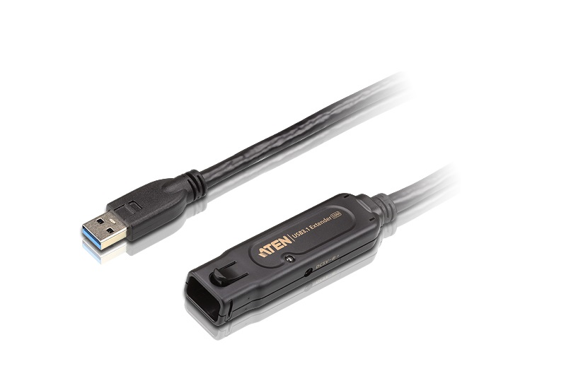 ATEN UE3310 USB 3.2 Gen 1 10m Extender Cable with AC Adapter | 5 Gbps Data Rate, Daisy-Chain up to 50m, Secure Locker-Head Design