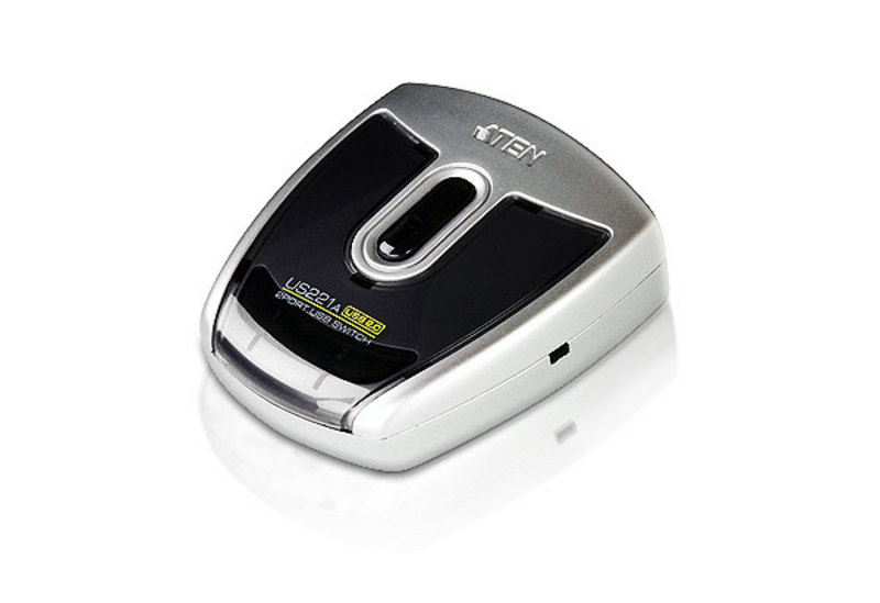 Aten US221A 2-Port USB 2.0 Peripheral Switch with Auto Port Selector & Software Control
