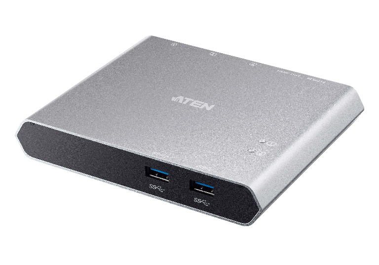 ATEN US3310 2-Port 4K HDMI USB-C KVM Dock Switch with Power Delivery 85W, USB 3.2 Gen 1, Remote Port Selector, Plug and Play