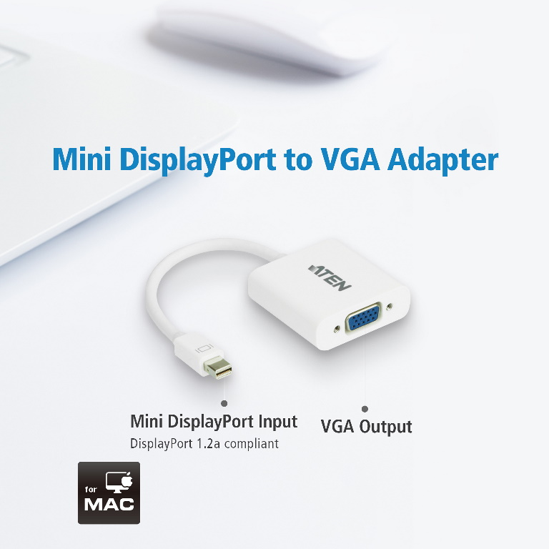 ATEN VC920 Mini DisplayPort to VGA Adapter - Supports up to 1920x1200 / 1080p
