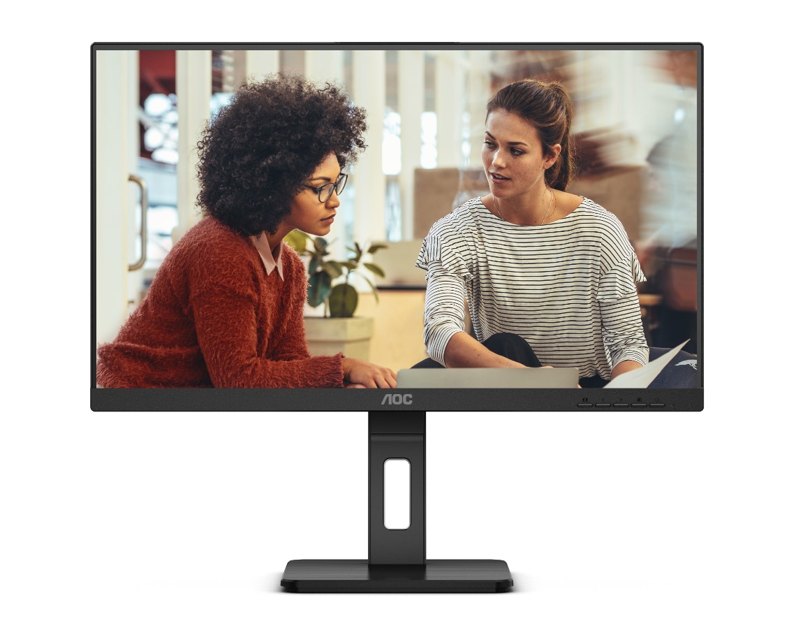 AOC 24E3QAF 23.8" IPS Full HD 1080p Monitor with 4ms Response, Adaptive Sync, HDMI, DisplayPort, VGA, Frameless Design, Height Adjustable Stand, Low Blue Mode & Flicker-Free Eye Care