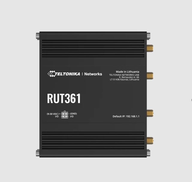 Teltonika RUT361 Industrial 4G LTE Cat 6 Router with Wi-Fi, Rugged Aluminium Housing, VPN & Firewall, PSU Included