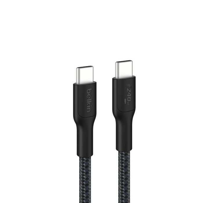 Belkin BoostCharge Pro Braided USB-C to USB-C Cable 3M - 240W Fast Charging, Durable Braided Nylon, USB-IF Certified, 2 Year Warranty