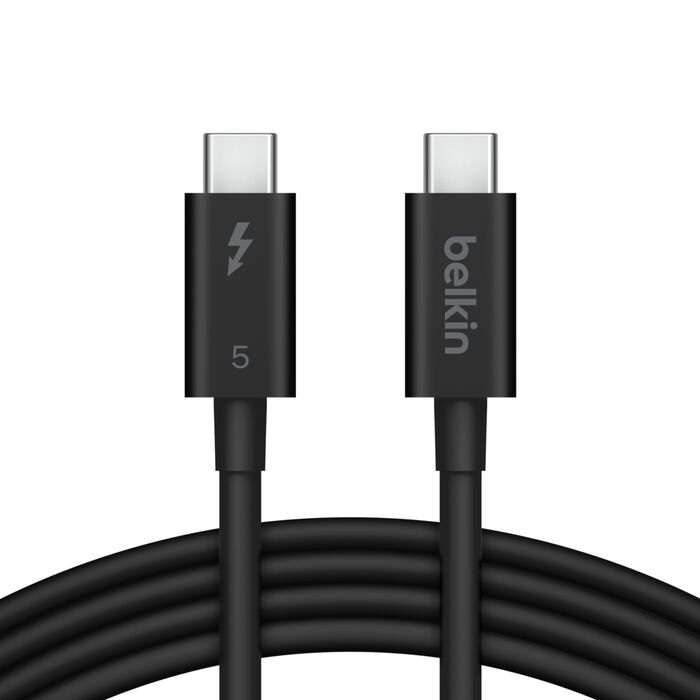 Belkin Connect Thunderbolt 5 USB-C to USB-C Cable 1M - 80Gbps, 240W Power Delivery, 8K UHD Support, Durable, Black