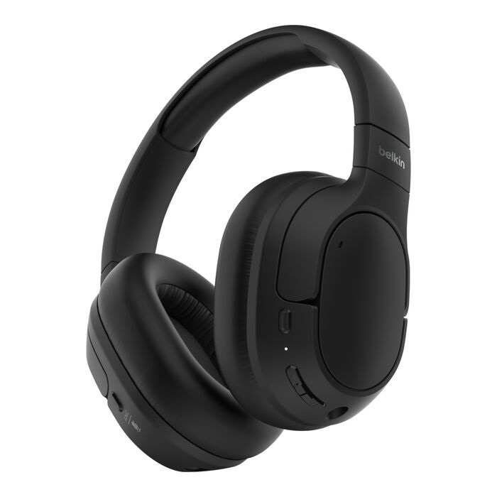 Belkin SoundForm Inspire USB-C Wireless Over-Ear Headset for Kids - 60h Playtime, ANC, 40mm Drivers, Foldable, Black