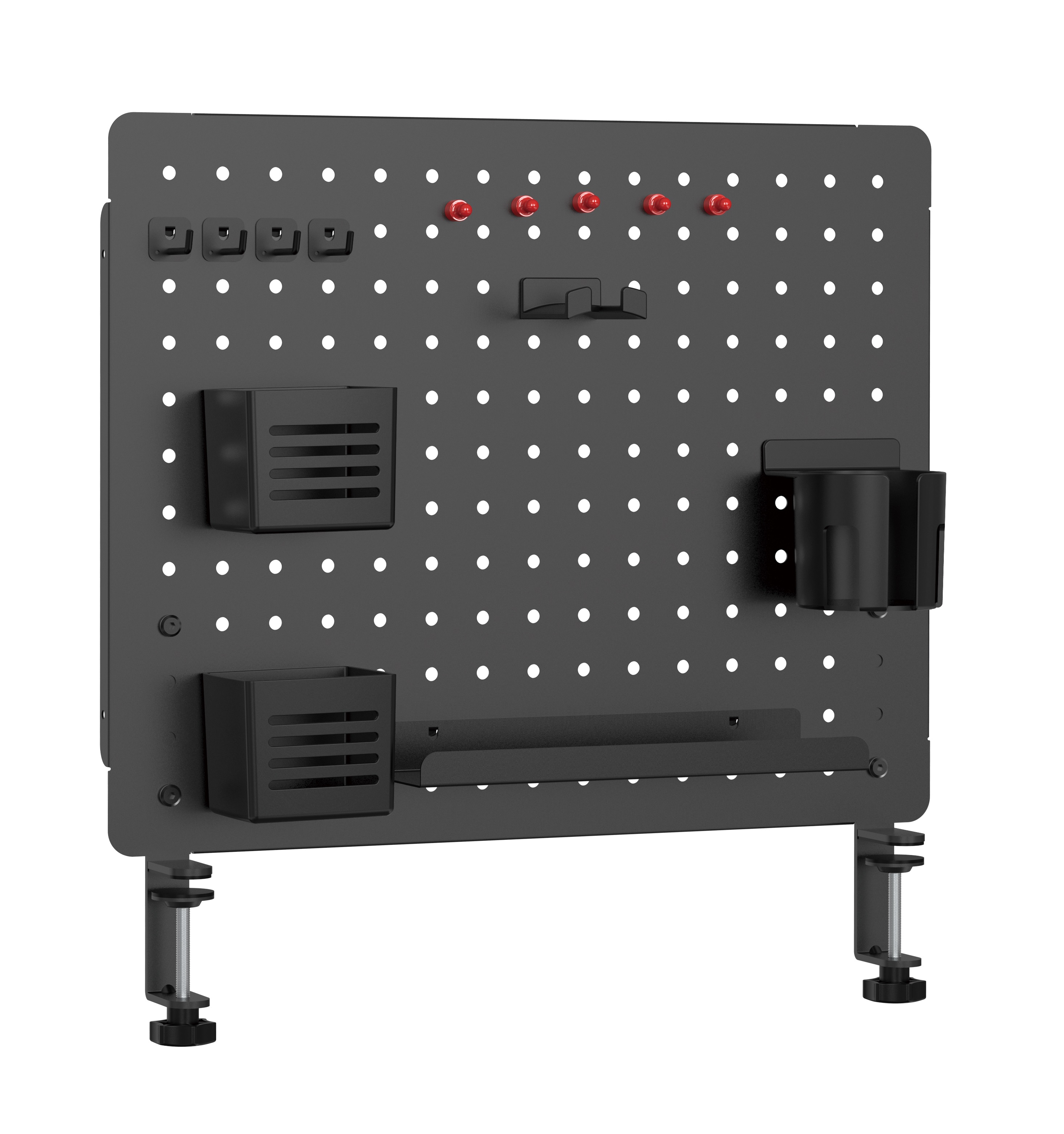 Brateck Desktop Storage Bracket with Clamp Mounting, Desk-Mounted Pegboard Organizer, Easy No-Tool Installation, 55.5x43.5x10.2cm