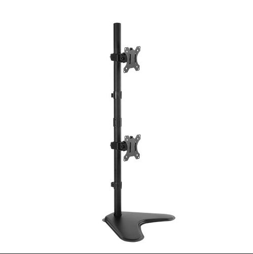 Brateck Dual Free Standing Articulating Steel Monitor Stand for 13-32 inch Screens, 8kg Capacity, VESA 75x75 & 100x100 Compatible