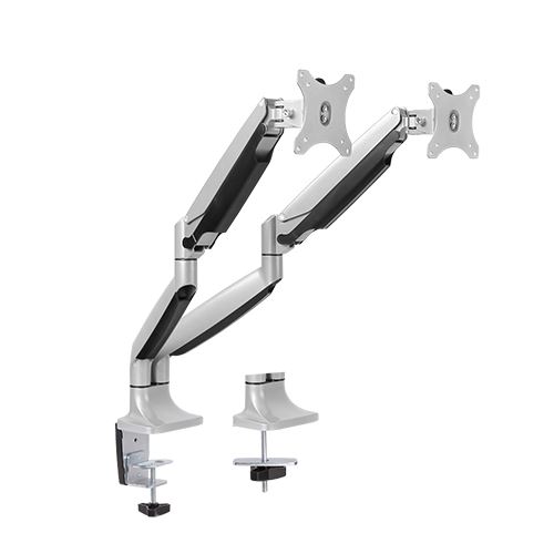 Brateck Dual Monitor Aluminum Counterbalance Monitor Arm for 13''-32'' Screens, Up to 9kg per Screen, VESA 75x75 & 100x100 Compatible