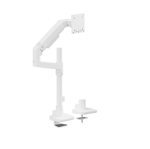 Brateck LDT81-C012P-W Heavy-Duty Pole-Mounted Gas Spring Monitor Arm for 17"-49" Screens, 44 lbs Capacity, Fine Texture White