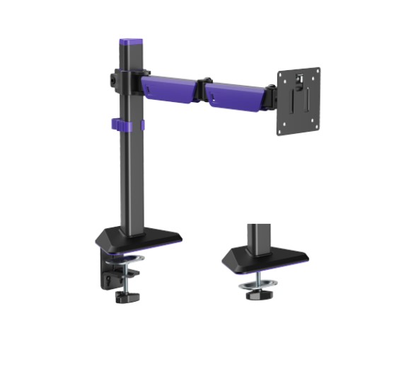 Brateck LDT89-C012 Amethyst Articulating Gaming Monitor Arm Matte Black, Fits 17"-40" Screens, Supports Up to 12 kg, VESA 75x75 & 100x100