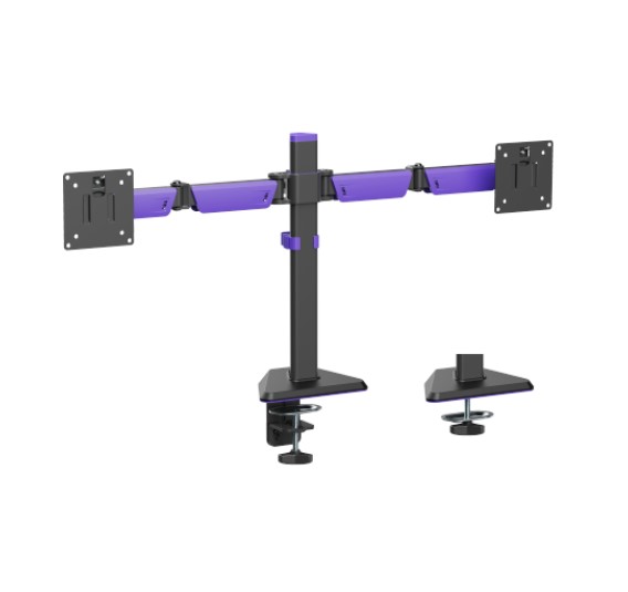 Brateck LDT89-C024 Matte Black Amethyst Dual Monitor Arm - Fits 17-32" Screens, Articulating, VESA Compatible, Adjustable Tilt & Height