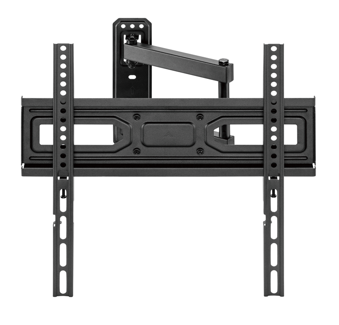 Brateck LPA78-443 Full-Motion TV Wall Mount for 32-55 Inch TVs, Up to 35kg, VESA 400x400, Tilt +/-15°, Swivel +/-90°, Fine Texture Black