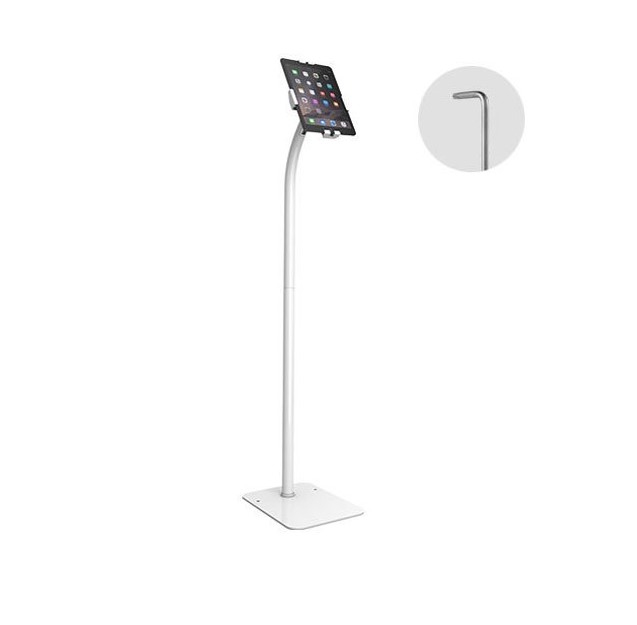 Brateck Universal Anti-Theft Tablet Floor Stand for 7.9"–11" Tablets with 360° Rotation and Anti-Theft Locking Screw, Matte White
