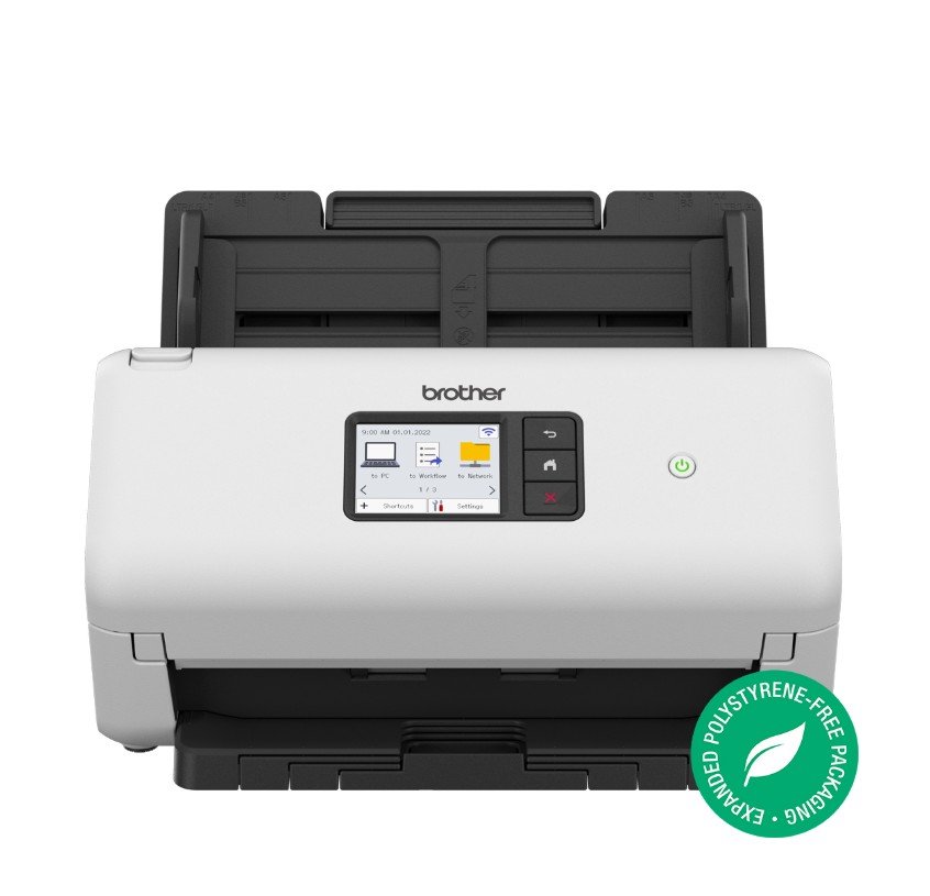 Brother ADS-3350W Advanced Document Scanner 40 PPM Duplex with 7.1cm Touchscreen, USB 3.0, Ethernet & Wi-Fi Connectivity