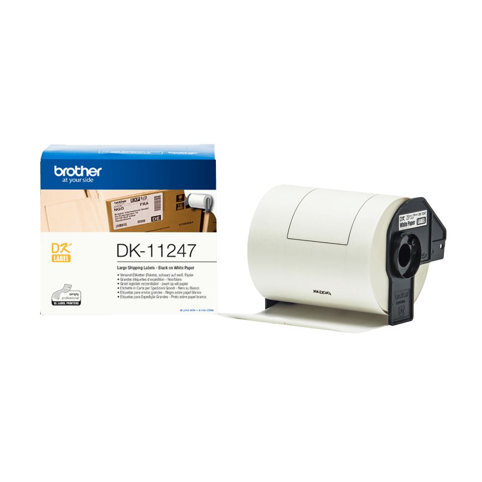 Brother DK-11247 Large White Shipping Labels 103mm x 164mm - 180 Labels per Roll, Direct Thermal Printing for Brother QL Series