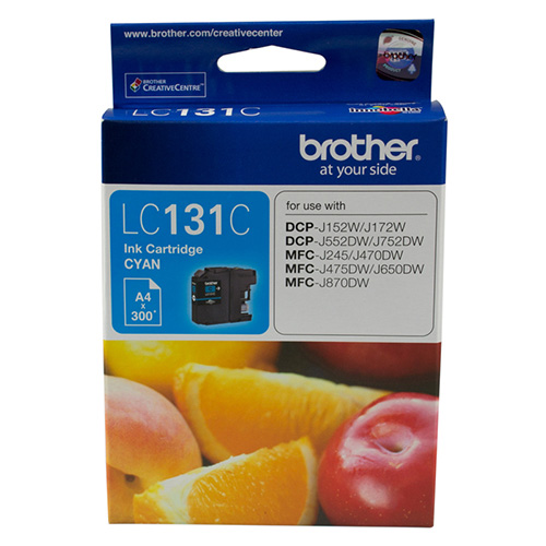 Brother LC-131C Cyan Ink Cartridge | Genuine Innobella Ink | Up to 300 Pages for DCP & MFC Printers