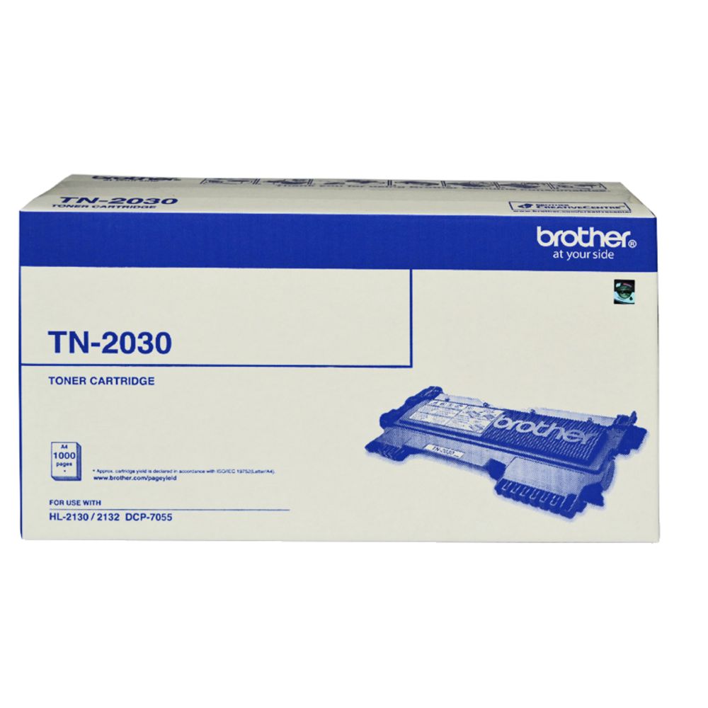 Brother TN-2030 Black Mono Laser Toner Cartridge - Compatible with HL-2130/2132/2135W & DCP-7055 Printers - Up to 1,000 Pages Yield