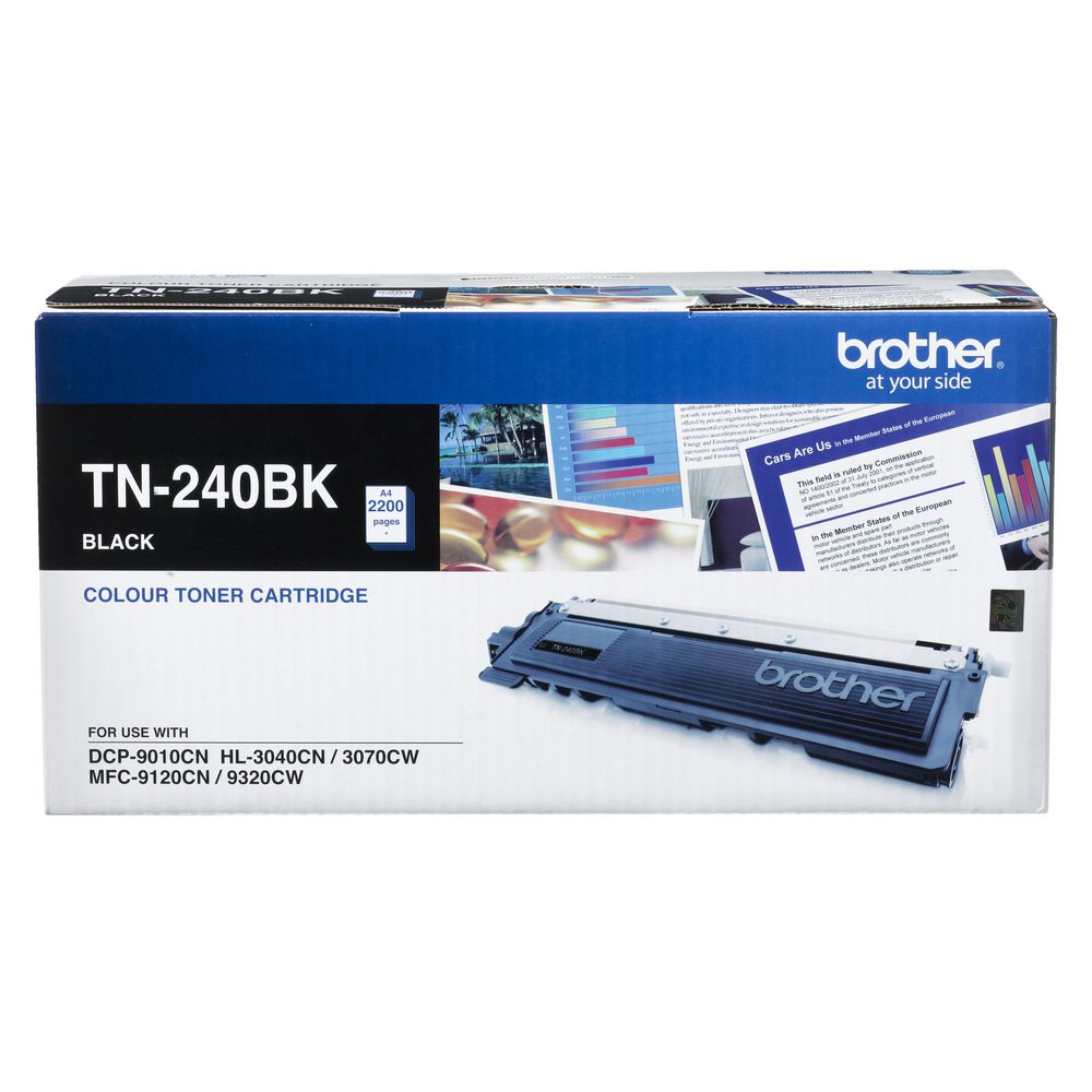 Brother TN-240BK Black Laser Toner Cartridge – 2,200 Page Yield Compatible with HL-3040CN/3045CN/3070CW/3075CW, DCP-9010CN, MFC-9120CN Series Printers