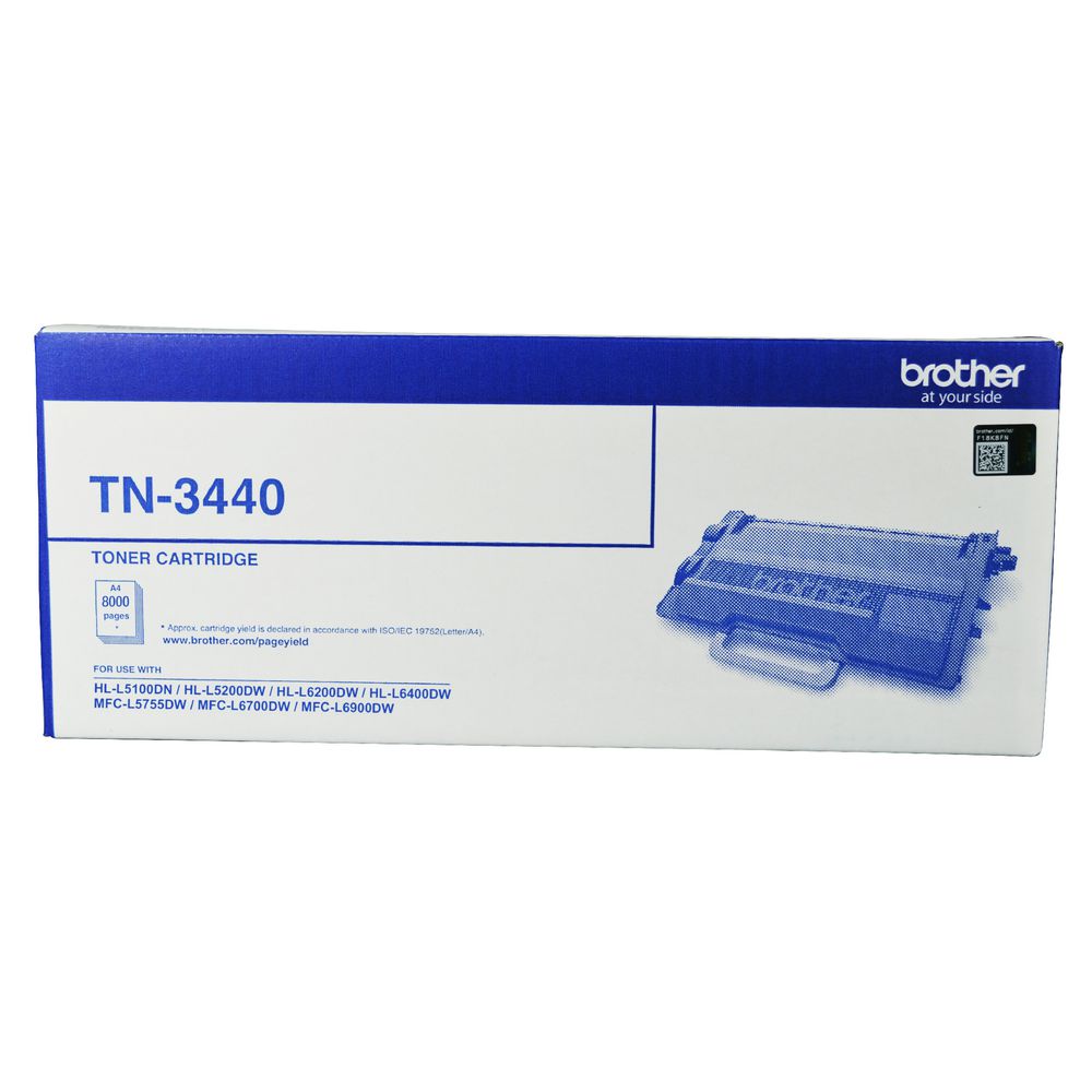Brother TN-3440 High Yield Black Mono Laser Toner Cartridge - Compatible with HL-L5100DN, L5200DW, L6200DW, L6400DW & MFC Series - 8000 Pages