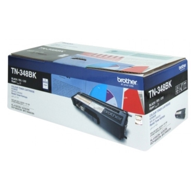 Brother TN-348BK Super High Yield Black Laser Toner Cartridge - 6000 Pages for HL-4150CDN, HL-4570CDW, DCP-9055CDN, MFC-9460CDN, MFC-9970CDW