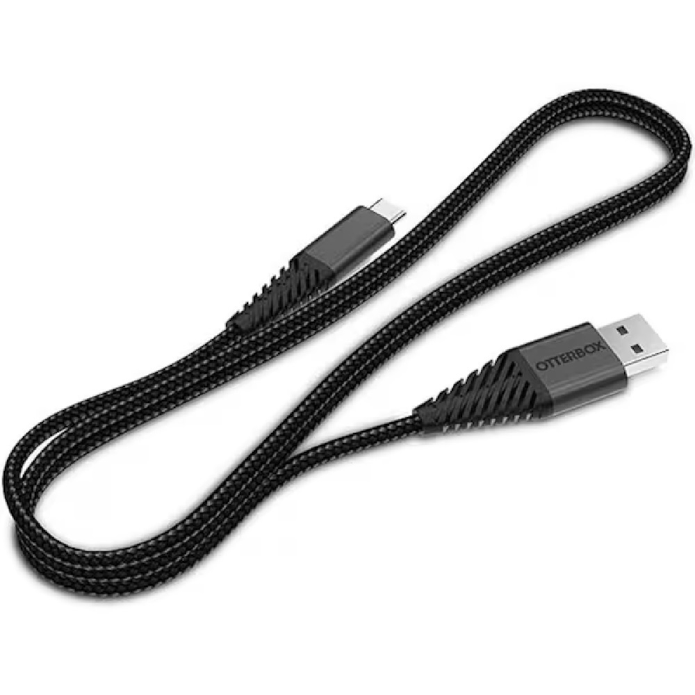 OtterBox 1m USB-C to USB-A Cable Black – Fast Charging & Data Transfer, Compatible with Samsung, Apple, Google & More, 2 Years Warranty