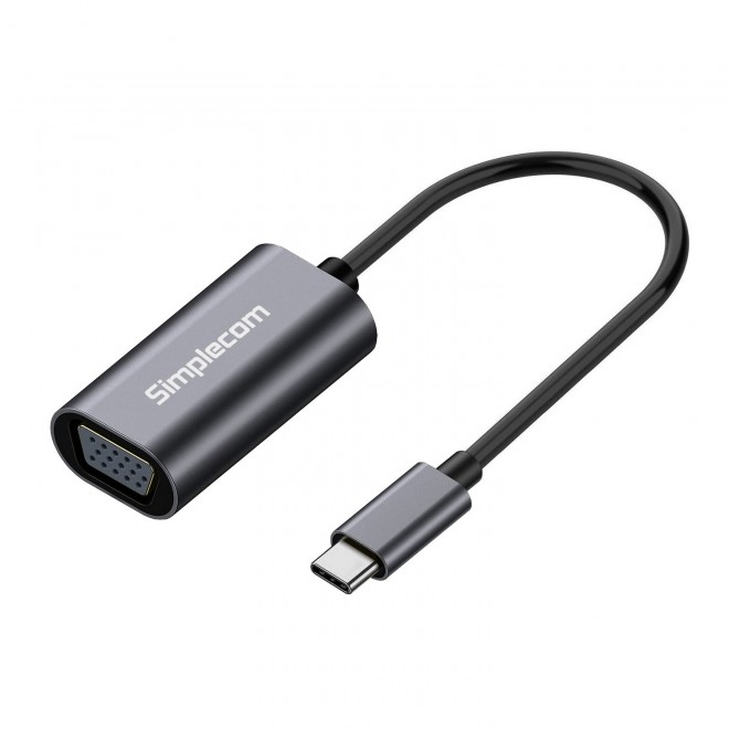 Simplecom DA104 USB-C to VGA Adapter | Full HD 1080p Resolution | Plug and Play USB-C to VGA Converter