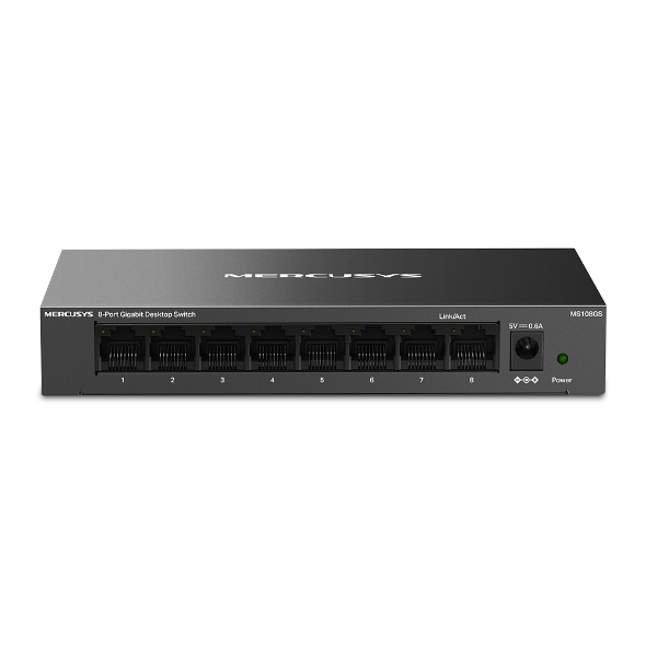Mercusys MS108GS 8-Port Gigabit Desktop Switch with 8x 10/100/1000 Mbps RJ45 Ports, Metal Casing & Energy-Efficient Green Ethernet Technology
