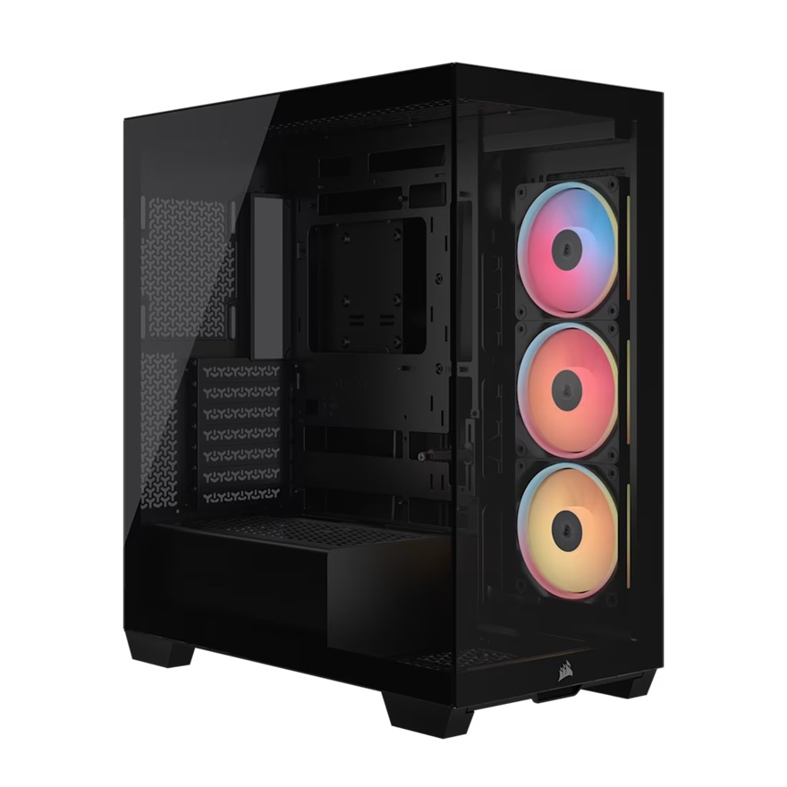Corsair 3500X LX-R RGB iCUE LINK Mid-Tower PC Case - Black, E-ATX Support, Tempered Glass, USB-C, 360mm Radiator Side & Top, 425mm GPU Length