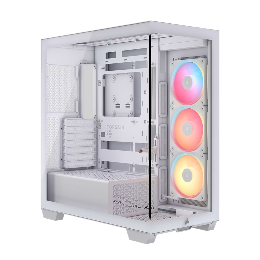 Corsair 3500X LX-R RGB iCUE LINK Mid-Tower PC Case - White, E-ATX Support, Tempered Glass Panels, USB 3.2 Gen 2 Type-C, 360mm Radiator, 425mm GPU Clearance