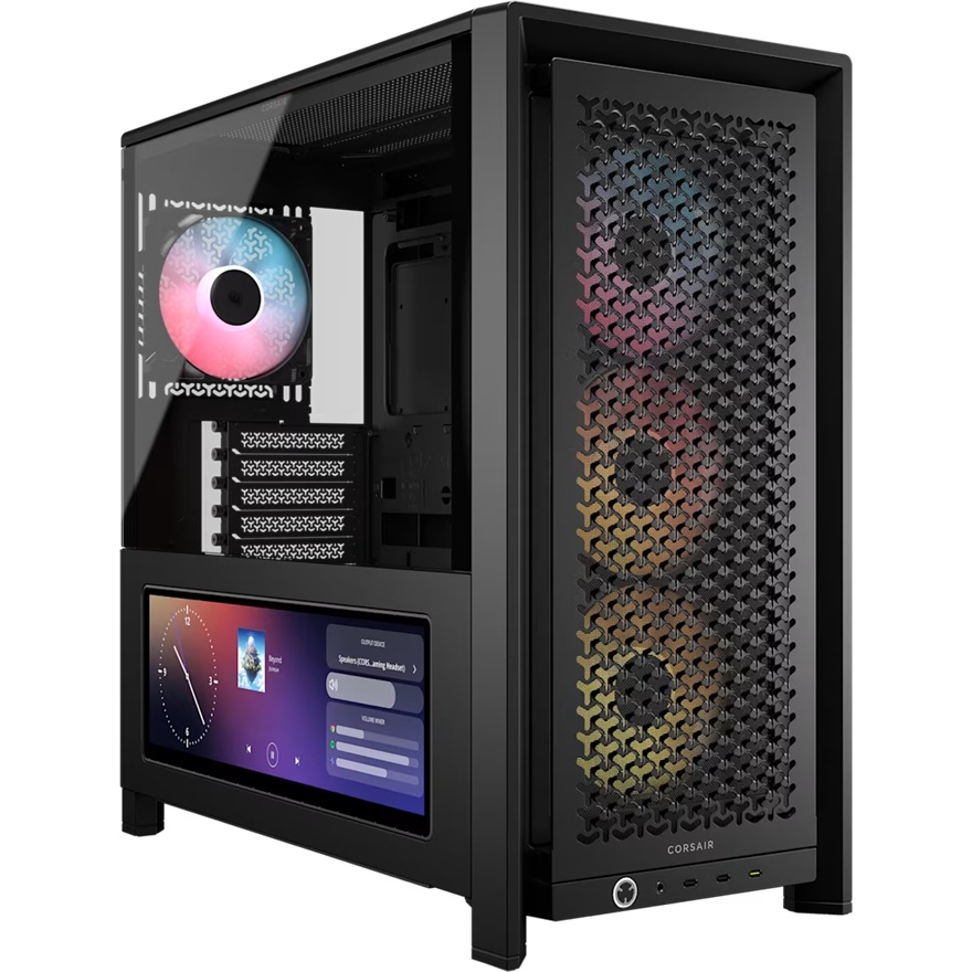 Corsair FRAME 4000D LCD RS ARGB Premium Mid-Tower PC Case with 14.5" Touchscreen, 4x ARGB Fans, USB-C, ATX/E-ATX Support