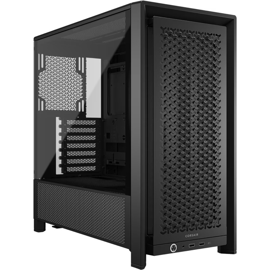 Corsair FRAME 4000D Modular Mid-Tower PC Case – Black ATX E-ATX Compatible, 430mm GPU, 170mm CPU Cooler, Dual 360mm Radiator Support, USB-C 3.2 Gen 2