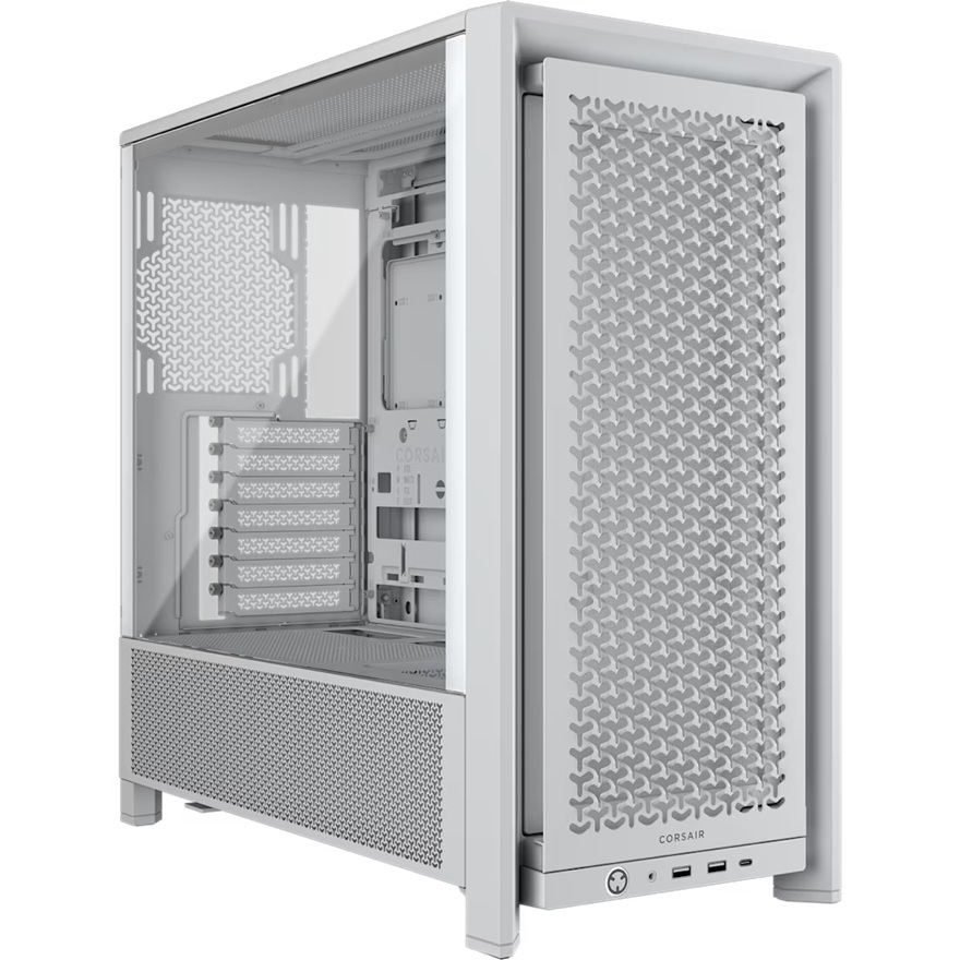 Corsair FRAME 4000D Modular Mid-Tower PC Case - White, ATX, Supports 430mm GPU, 170mm CPU Cooler, Dual 360mm Radiators, USB-C 3.2 Gen 2
