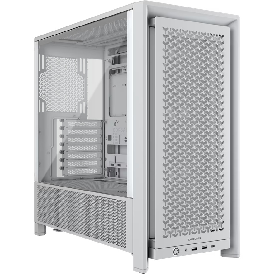 Corsair FRAME 4000D RS White Modular Mid-Tower PC Case with InfiniRail™ System, 430mm GPU, 170mm CPU Cooler, 360mm Radiator Support, USB-C 3.2 Gen 2